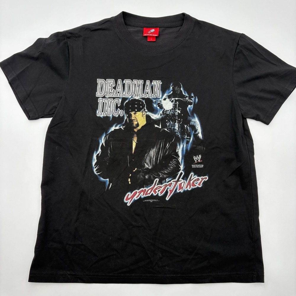 WWE Undertaker Deadman Inc Graphic T-Shirt Mens Size Large Black Short Sleeve